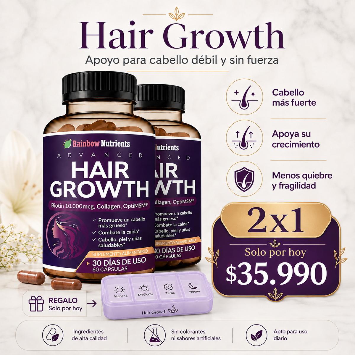 Recupera la fuerza y vitalidad de tu cabello — 2x1 + Regalo HOY