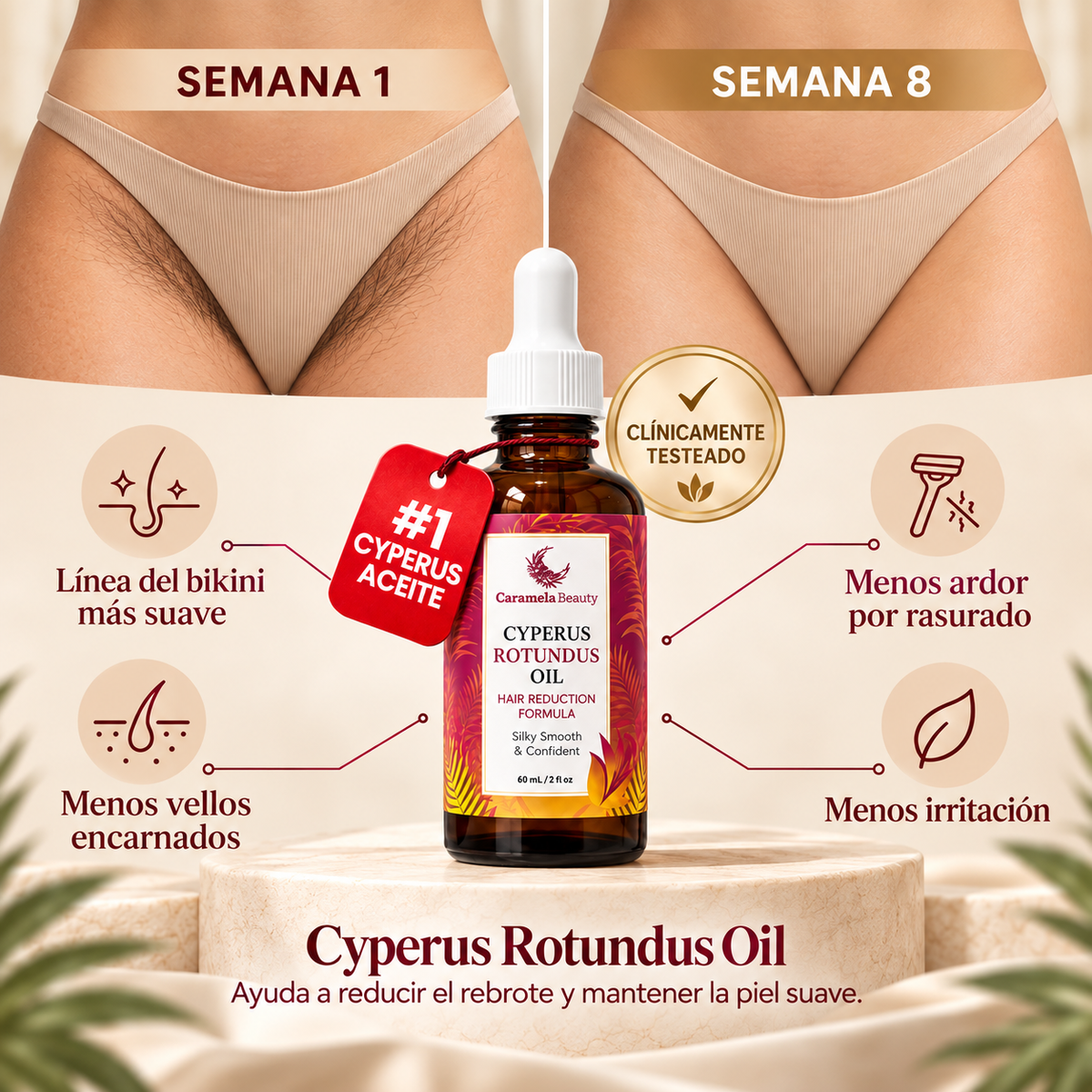 CYPERUS 60ML™ Original ¿Cansada de depilarte y que el vello vuelva a crecer?