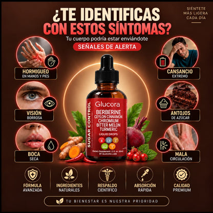 Glucora™ – ¿Bajones de Azucar & Mareos repentinos? 50%OFF